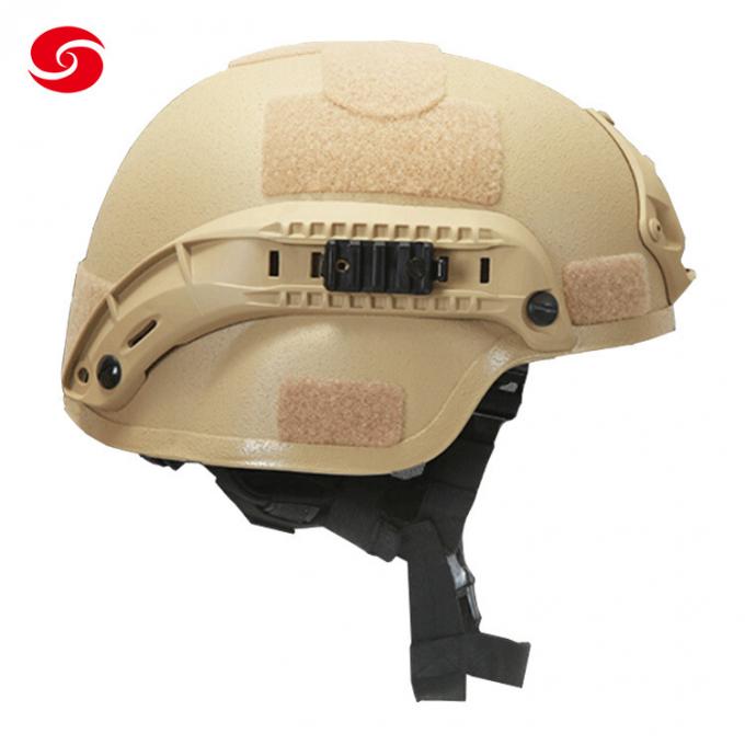 De color caqui nosotros casco de la prueba de la bala del ejército de Nij Iiia PE Aramid/casco a prueba de balas táctico militar de Mich de la policía